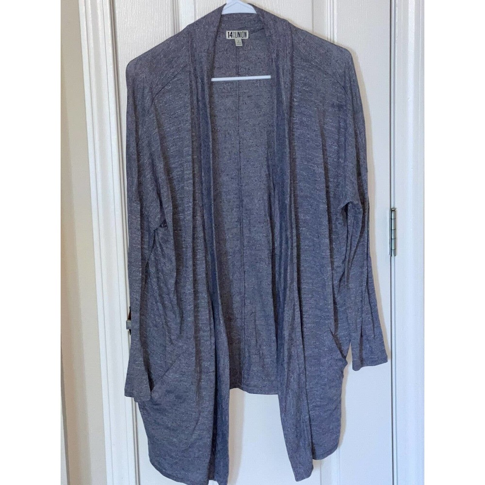 14th & Union Women's Size Small Gray Long‎ Sleeve Open Front Cardigan Sweater